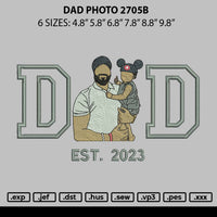Dad Photo 2705b Embroidery File 6 sizes