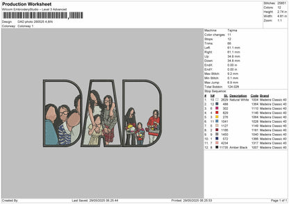 DAD Photo for Embroidery machine