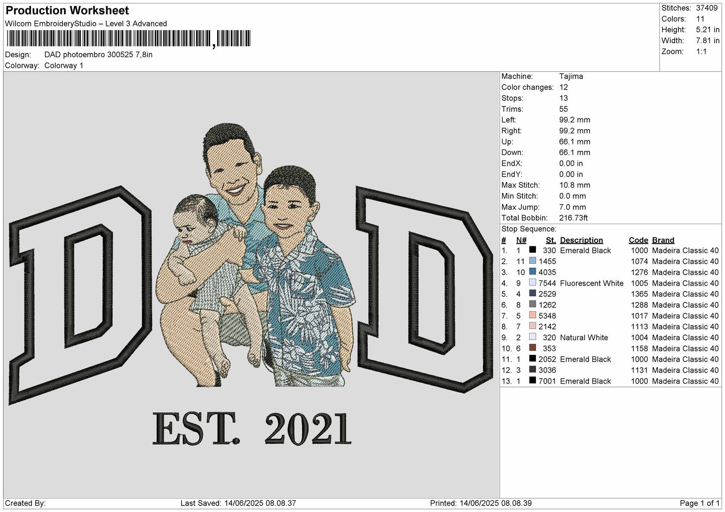 Photoembro 3005 Embroidery File 6 sizes