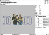 Dad Photoflat 0506 Embroidery File 6 sizes