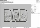 Dad Photoline 0906 Embroidery Machine Design File 6 sizes
