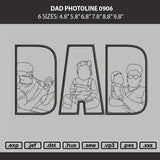 Dad Photoline 0906 Embroidery Machine Design File 6 sizes