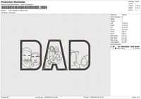 Dad Photoline 1024 Embroidery File 6 sizes