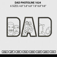 Dad Photoline 1024 Embroidery File 6 sizes