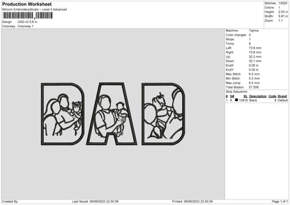 Dad V2 Embroidery File 6 sizes
