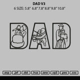 Dad V3 Embroidery File 6 sizes