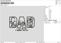 Dad V8 Embroidery File 6 sizes