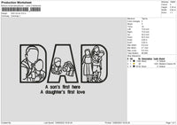 Dad V8 Embroidery File 6 sizes