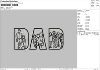 Dad V9 Embroidery File 6 sizes