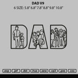 Dad V9 Embroidery File 6 sizes