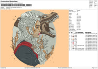 Daenerys Embroidery File 4 size