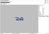 DA INITIAL Embroidery File 6 sizes