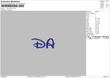 DA INITIAL Embroidery File 6 sizes