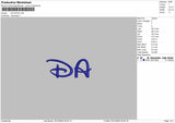 DA INITIAL Embroidery File 6 sizes