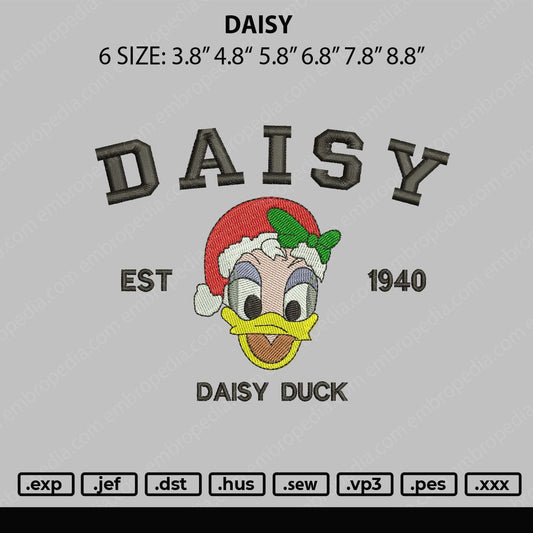Daisy Embroidery File 6 sizes