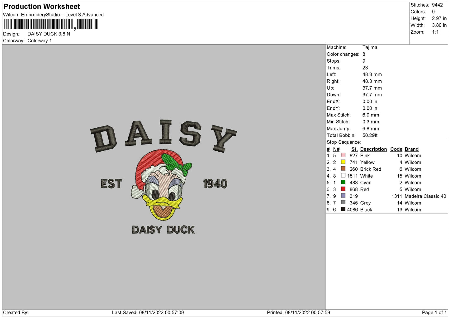 Daisy Embroidery File 6 sizes