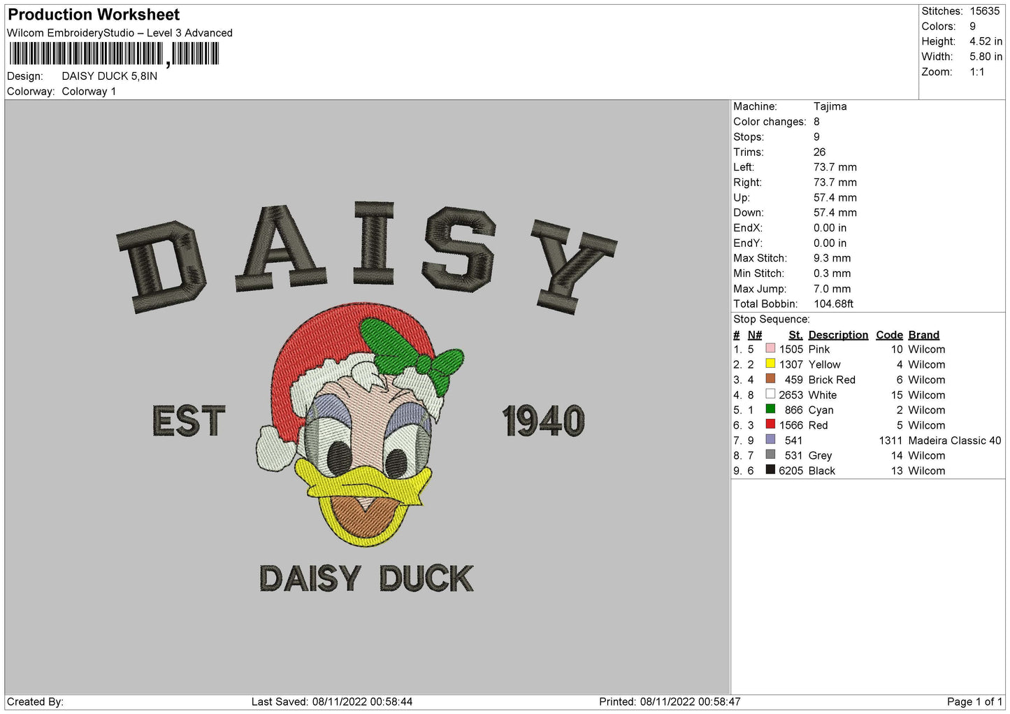 Daisy Embroidery File 6 sizes