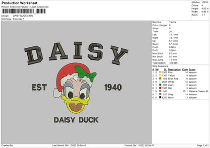 Daisy Embroidery File 6 sizes