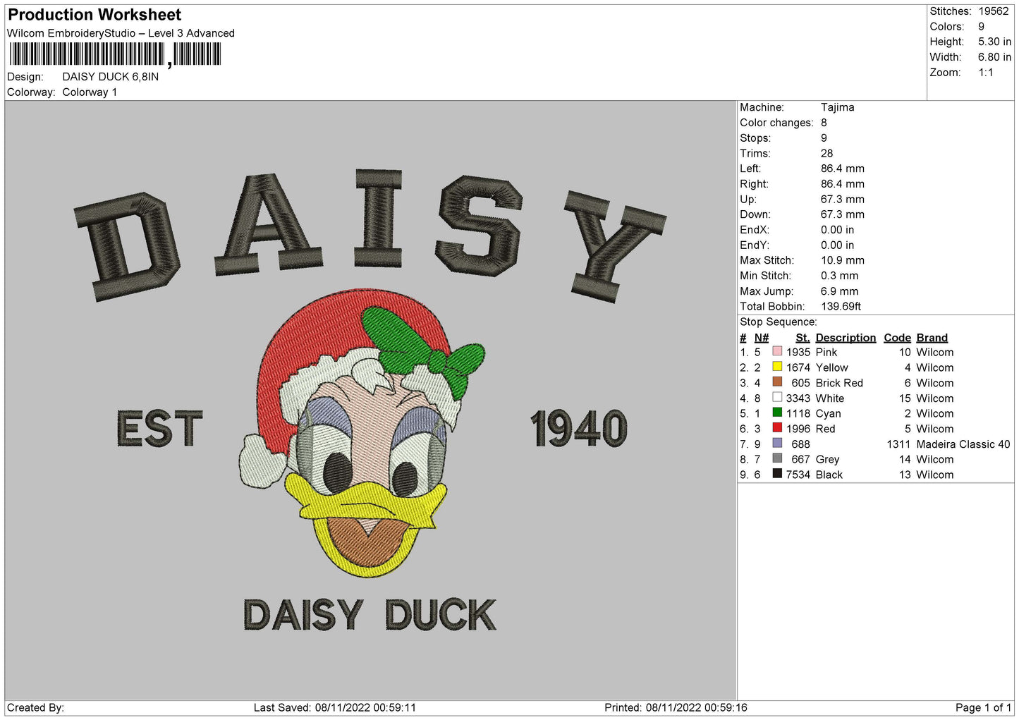 Daisy Embroidery File 6 sizes