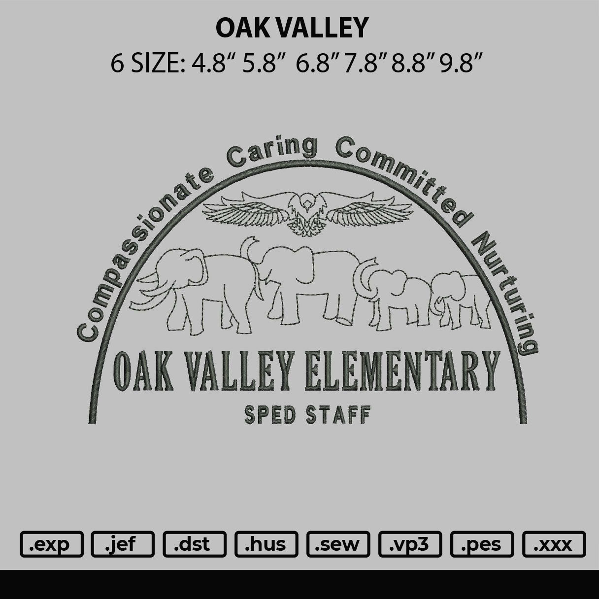 Oak Valley Embroidery File 6 sizes