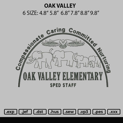 Oak Valley Embroidery File 6 sizes