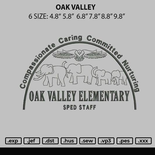 Oak Valley Embroidery File 6 sizes