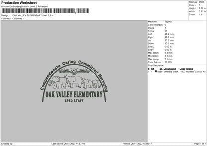 Oak Valley Embroidery File 6 sizes