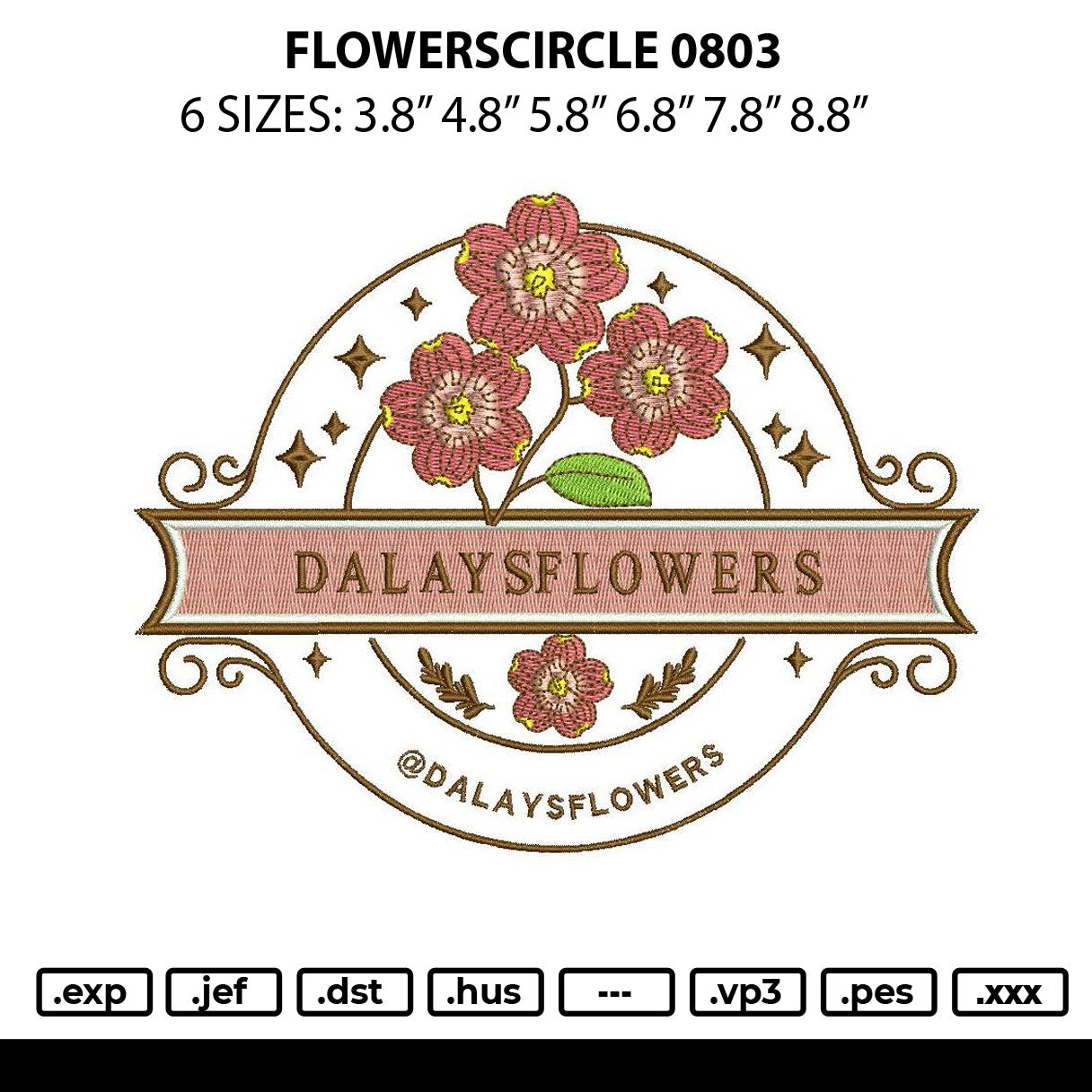 Flowerscircle 0803 Embroidery File 6 sizes