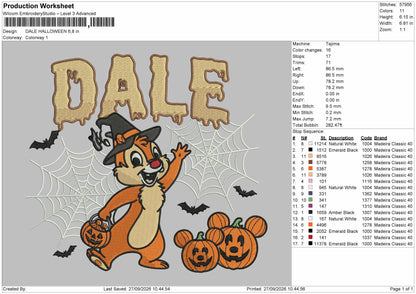 Dale Text Embroidery Machine Design 2 Files