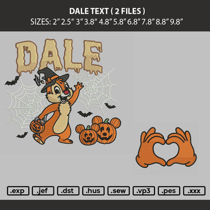 Dale Text Embroidery Machine Design 2 Files