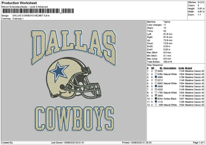 Dallastext 1008 Embroidery File 6 sizes