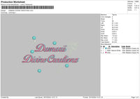 Damariitext Embroidery File 6 sizes