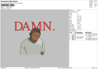 Damn Embroidery File 6 sizes