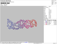 Dance Embroidery File 4 size
