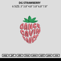 Dg Strawberry Embroidery File 6 sizes