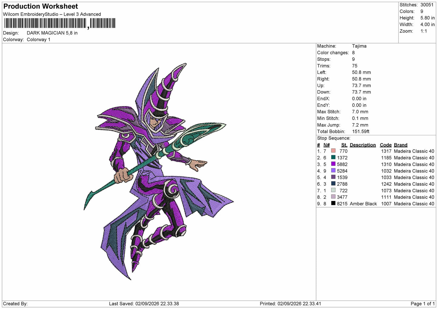 Magician Embroidery Machine Design File 6 sizes