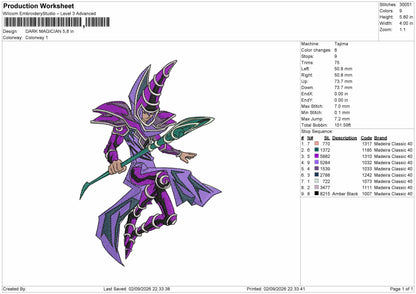 Magician Embroidery Machine Design File 6 sizes