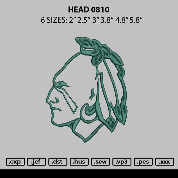 Head 0910 Embroidery File 6 sizes