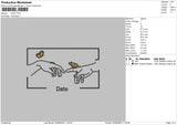 Date Embroidery File 6 sizes