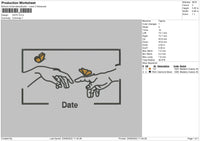 Date Embroidery File 6 sizes