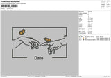 Date Embroidery File 6 sizes