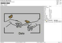 Date Embroidery File 6 sizes