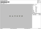 Datsuntext Embroidery File 6 sizes