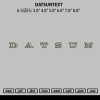 Datsuntext Embroidery File 6 sizes
