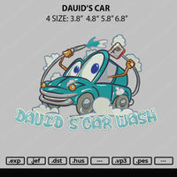 Dauid's Car Embroidery File 4 size
