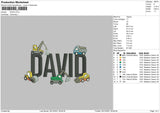 David Embroidery File 4 size