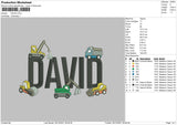 David Embroidery File 4 size