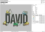 David Embroidery File 4 size