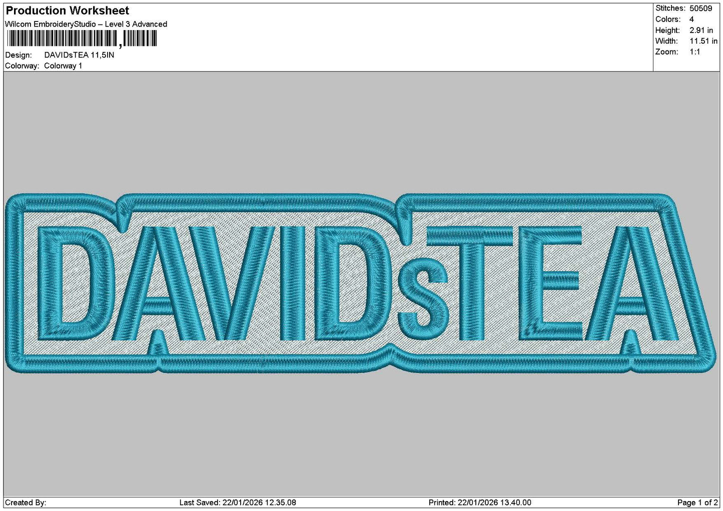 Davidstext Patch Embroidery File 6 sizes