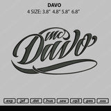 Davo Embroidery File 4 size